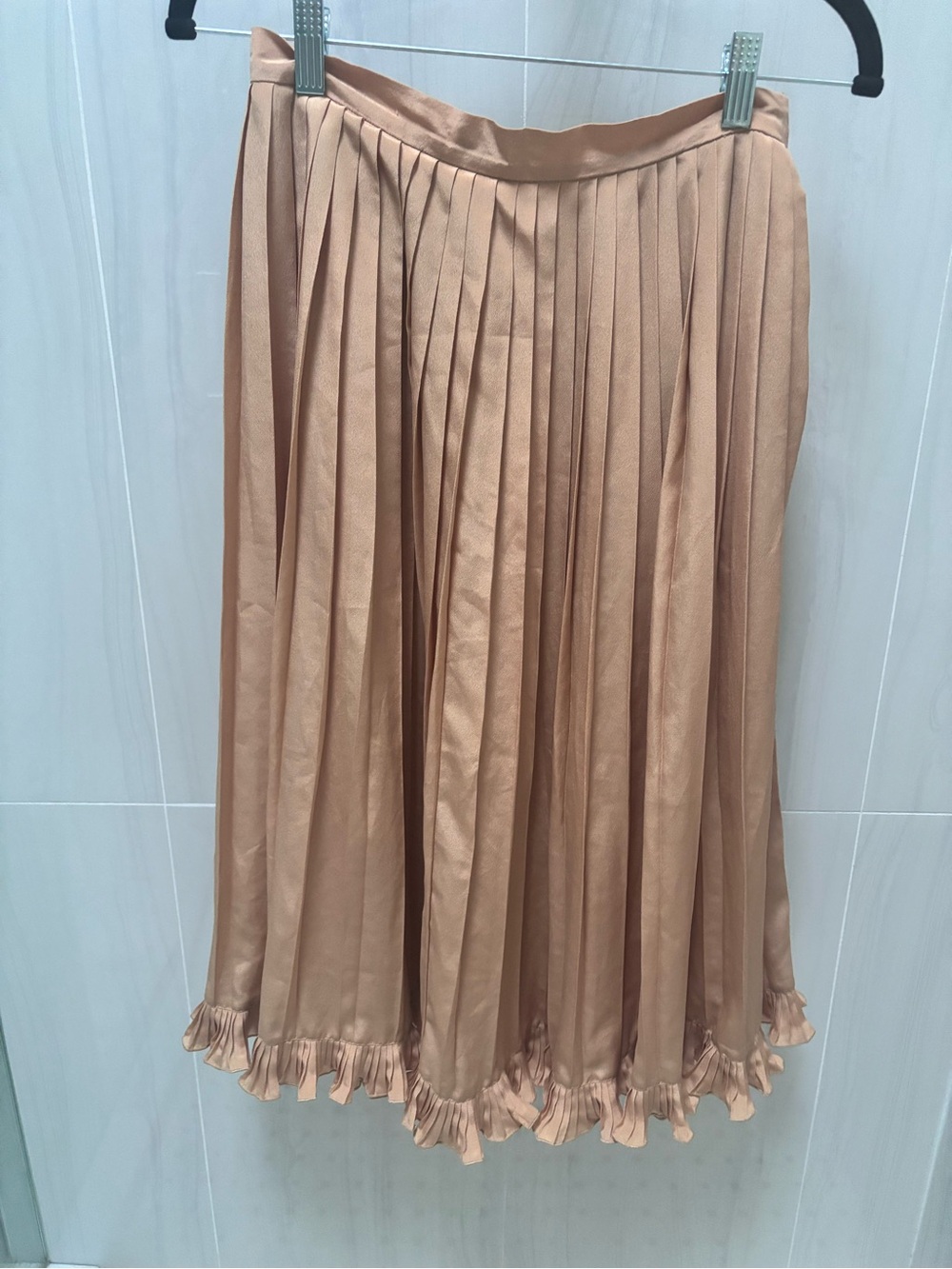 Vintage French Midi Skirt in champagne